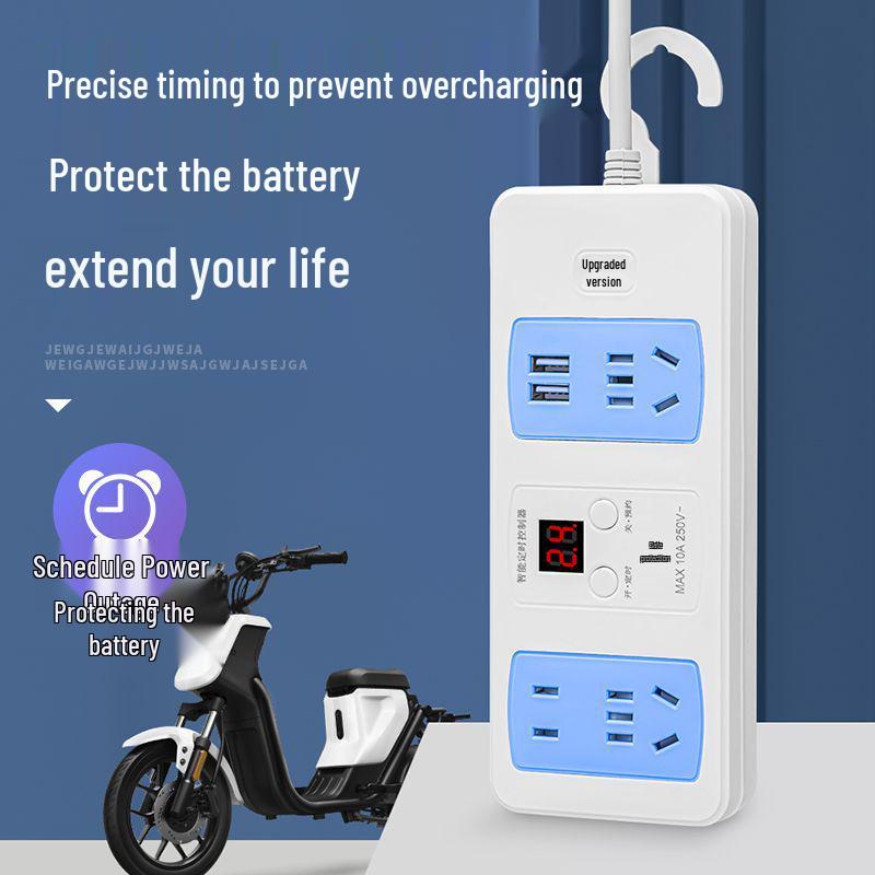Electric Vehicle Timer Socket: 1-24 Hour Power Control & Overcharge Protection