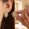 Miki 2025 Autumn/Winter Retro Floral Pearl Earrings for Women