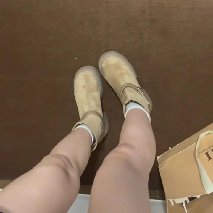 Soft leather suede small short boots women's 0000 new heightening fried street elastic boots thin Martin boots British style
