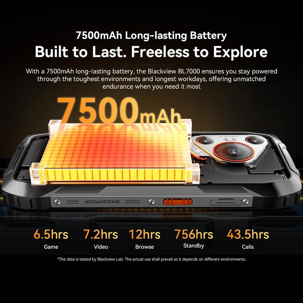 Blackview BL7000 5G 8GB 256GB Android 15 Robustní smartphone 6,78 palce 120HZ Mobilní telefon 7500mAh