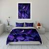 Enchanted Purple Cat In Moonlit Night Print Bedding Set 1 Duvet Cover 2 Pillowcases for Adult and Children Luxury Gift