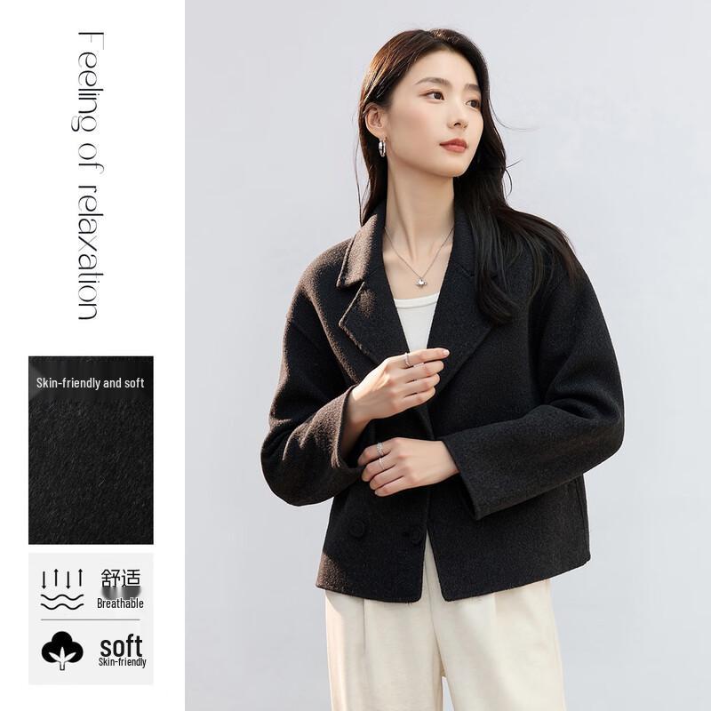 Women's 100% Wool Lapel Double-Faced Coat