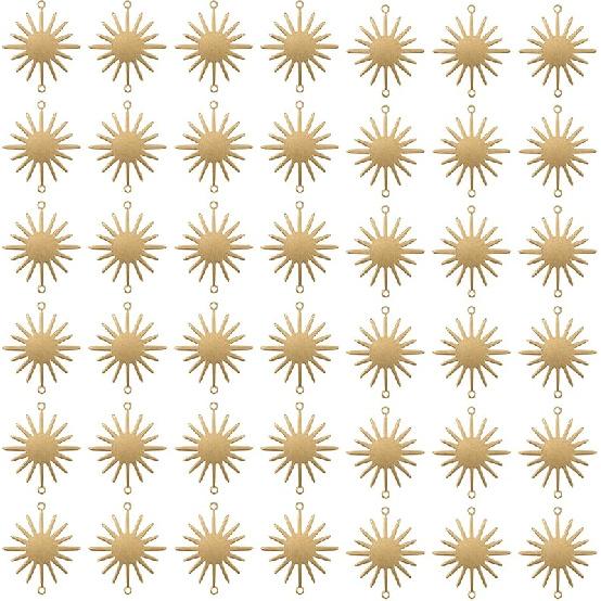 Milisten 50Pcs Brass Links Connectors Sun Shaped Charm Connectors Small Sun Jewelry Pendant for DIY Craft Necklace Bracelet Jewelry Making 1.8X1.3cm
