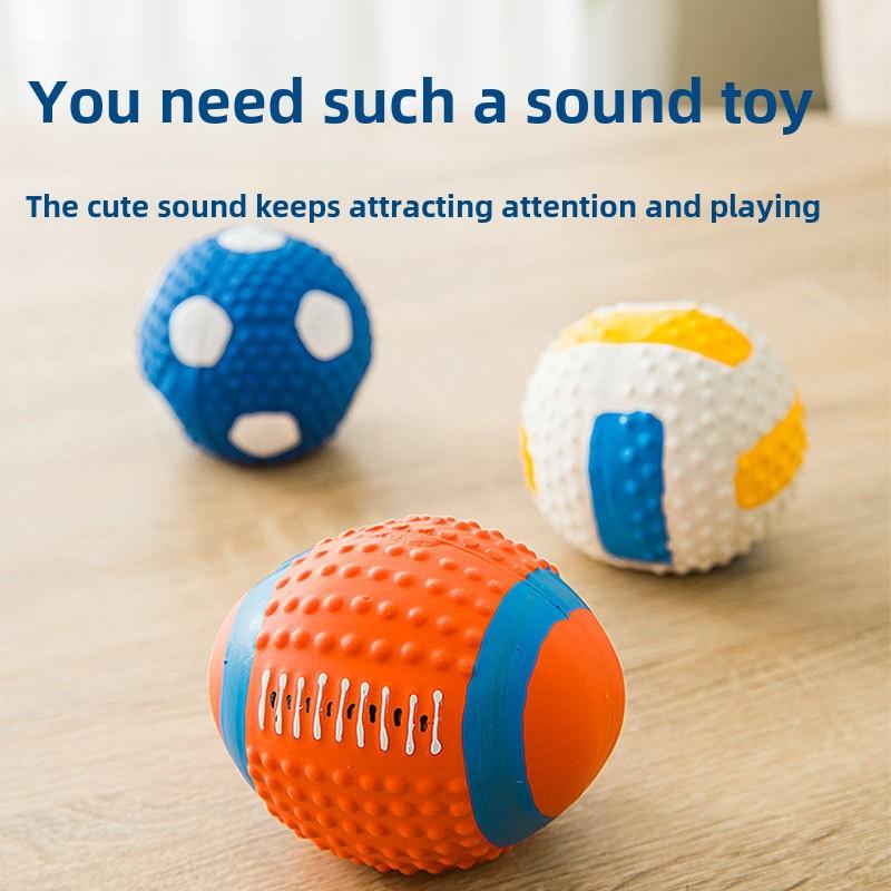 Dog Latex Sound Toy Molars Teeth, Bite-resistant and Stuffy Football, Small Dog Teddy Training Pet Supplies