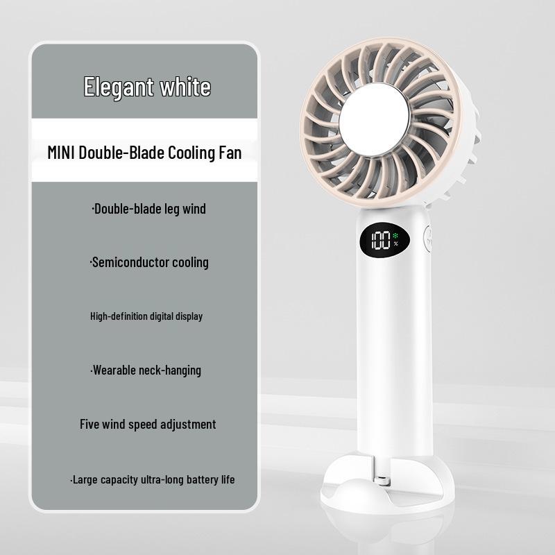 

2026 New Model USB-Powered 5-Speed Portable Handheld and Desktop Semiconductor Refrigeration Mini Fan for Outdoor Use Cooling Version білий