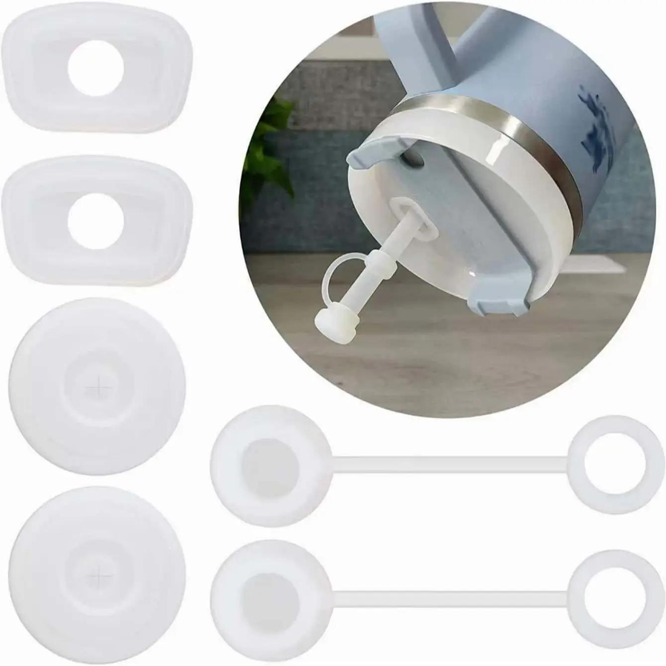 

3pcs- Silicone Straw Cap Cup Leak Proof Accessories Anti Overflow Plug Outdoor Water Cup Glasses Straw Sleeve белый