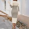 Fall Winter Lazy Wind Loose V-Neck Sweater Suit Women's Long Sleeve Knit Wide Dress