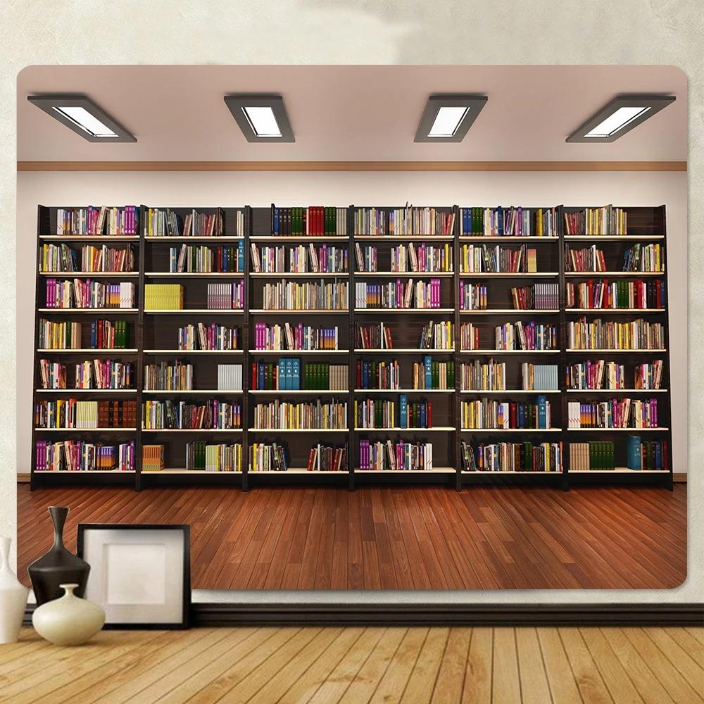 Vintage Library Bookshelf Tapestry Office Living Room Decoration Home Wall Tapestry