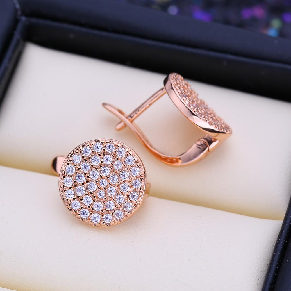 FEEYOO boucles d'oreilles à Clip couleur or Rose boucle d'oreille de mode pour les femmes zircon cubique boucles d'oreilles bijoux