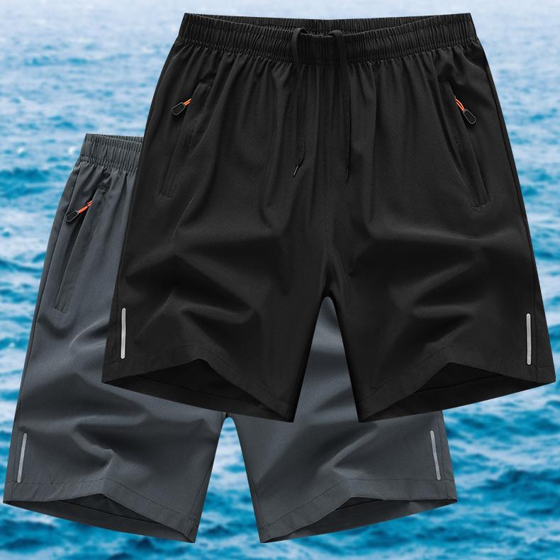 Five Point Pants Sommer Casual Shorts Herren Atmungsaktive Strandshorts Ice Silk Bequeme Fitness Basketball Sport Kurze Hosen Männliche Laufshorts