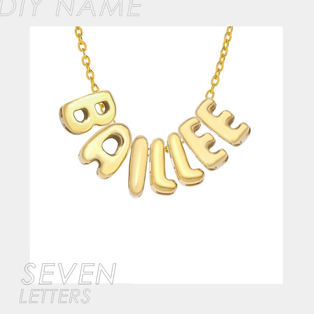 EMANCO Women's Name Necklace Gold-plated 3D Bubble Letter Customized High-end Jewelry New Year Gift for Her
