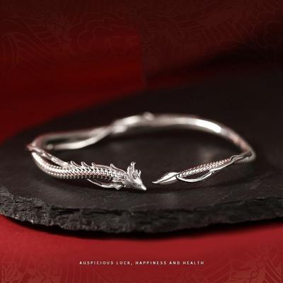 Vintage Advanced Sense Dragon Adjustable Opening Bracelet For Women Girls Cute Delicate Bangles Party Jewelry Accessories Gifts