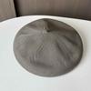Fashion Versatile Black Painter Hat Women's Knitted Ice Silk Breathable Solid Color Pumpkin Hat Thin Summer Beret