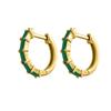 Female French Emerald Crystal Simple Square Zircon Earrings Niche Design High-End Earrings Ear Buckles