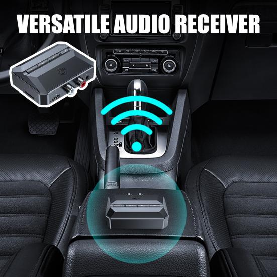 Bluetooth-compatible 5.3 Adapter Receiver NFC-Enabled 3.5mm AUX RCA Input USB Drive TF Card Outputs Home Stereos Smartphones Tablets Wireless