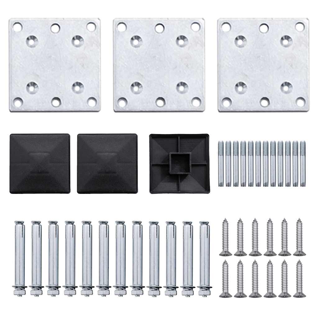 Fence Element Set WPC 353x186 Cm Black