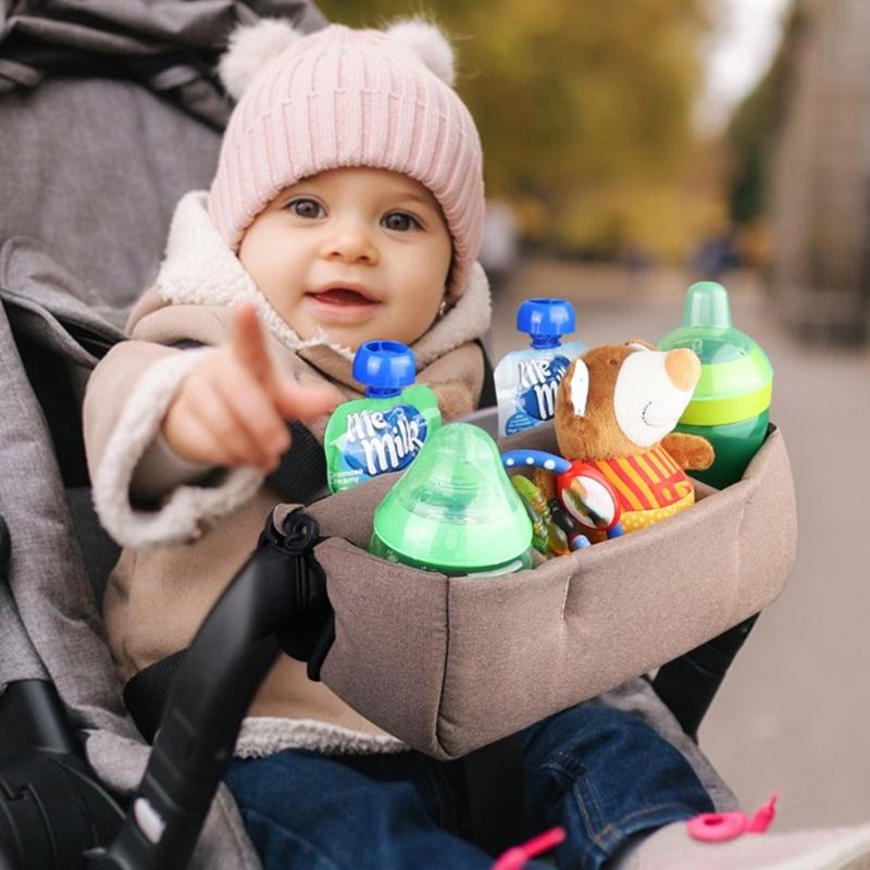 Multifunctional Strollers Storage Hanging Bag with Spacious Compartment for Baby Bottles Toy Snacks Secure Attachment
