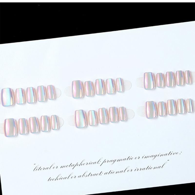 Französische Falsche Nägel Aufklebbare Nägel Kurz Quadratisch Farbverlauf Press-on Nägel DIY Kunst Zubehör Display für Persönlichen Stil