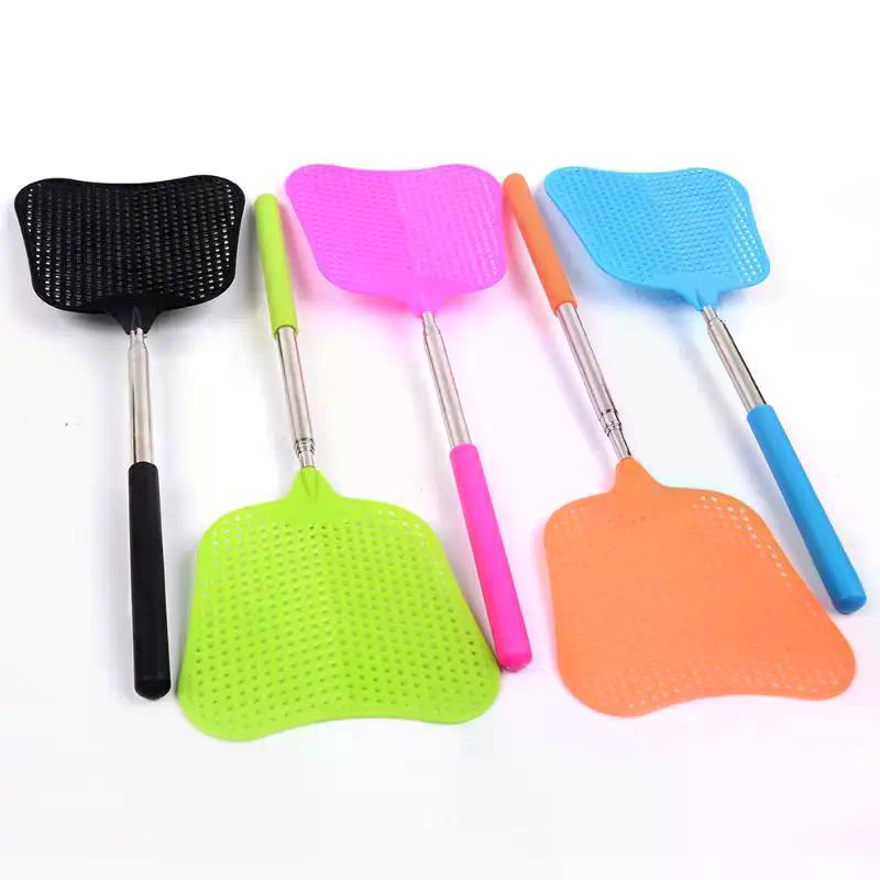 1pc Telescopic Fly Swatters Durable Plastic Heavy Duty Flyswatter With Stainless Mosquito Repellent Tool Home Accessories Tools