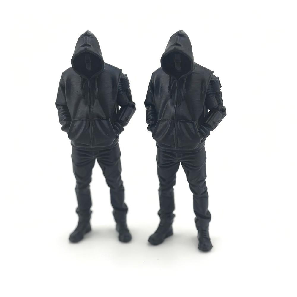 3D Printed Punk Hoodie Statue Unique Home Decor Crafts Streetwear Style Figurine Desktop Use