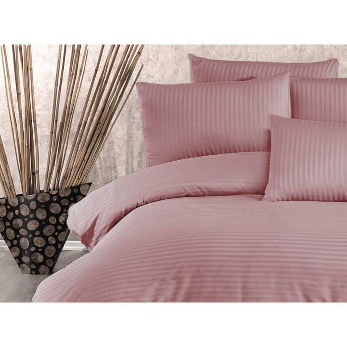 Bettwäsche-Set - 1 Bettbezug 220 x 240 cm + 2 Kissenbezüge 60 x 60 cm - 70% Polyester, 30% Baumwolle - Puder