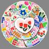 50 Hand-Painted Floral Cartoon Stickers for DIY Phone Cases & Suitcases - Waterproof