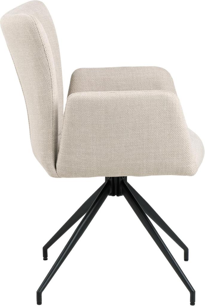 Beige SWIVEL CHAIR WITH ARMRESTS, metal legs