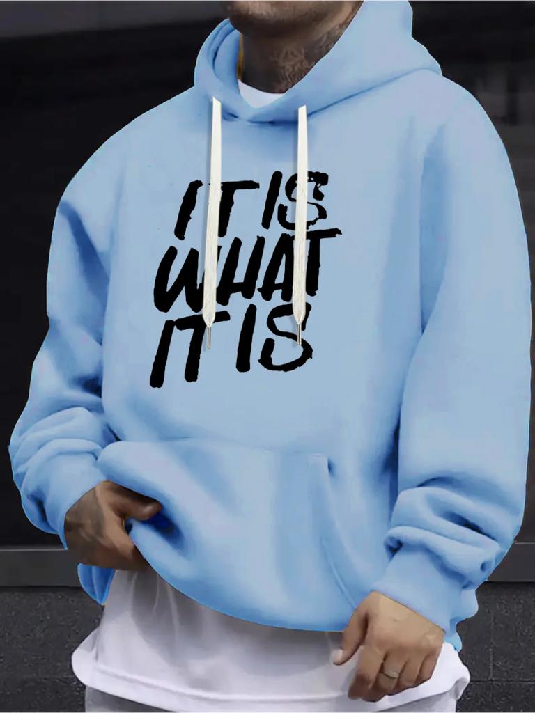 Men's Hooded Sweatshirt Casual Long Sleeve Drawstring Hoodie for Fall Winter Soft Comfortable Pullover Autumn Winter Apparel