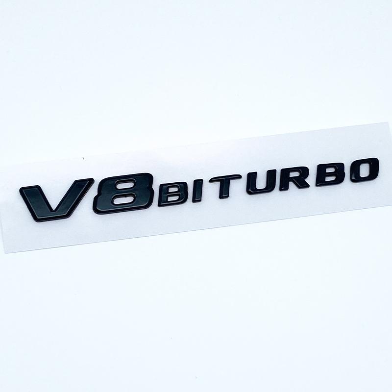 Letters Numbers Emblem C63 C63s V8Biturbo for Mercedes Benz AMG Car Fender Trunk Rear C205 S205 W205 Logo Sticker