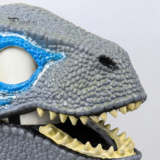 Dinozor Yüz Yastığı Hareketli Çene Tyrannosaurus Rex Baş Örtüsü Cosplay Partileri İçin Ürkütücü Cadılar Bayramı Dekorasyonu