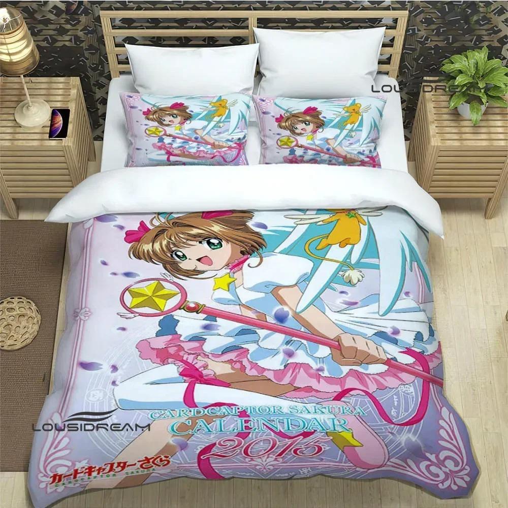 Card Captor Sakura Print Bedding Sets Exquisite Bed Supplies Set Duvet Cover Bed Comforter Set Bedding Set Luxury Birthday Gift