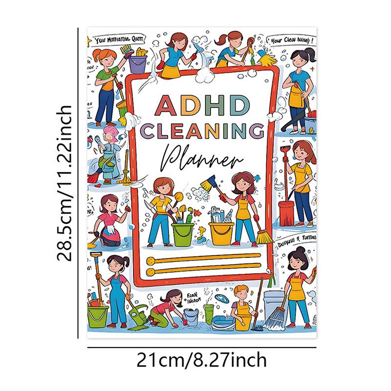 Cleaning Planner For Adhd Adults Women Kids,Household Daily Cleaning Schedule And Checklist Organizing Notebook