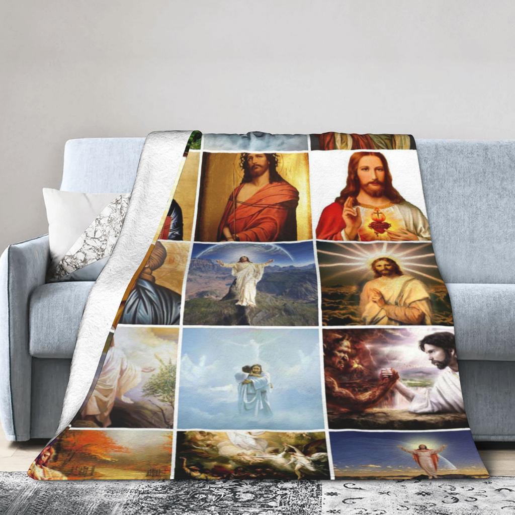 Our Lady of Guadalupe Mexican Virgin Mary Blanket Cover Flannel Christian Catholic Warm Throw Blankets for Bedroom Sofa Bed Rug