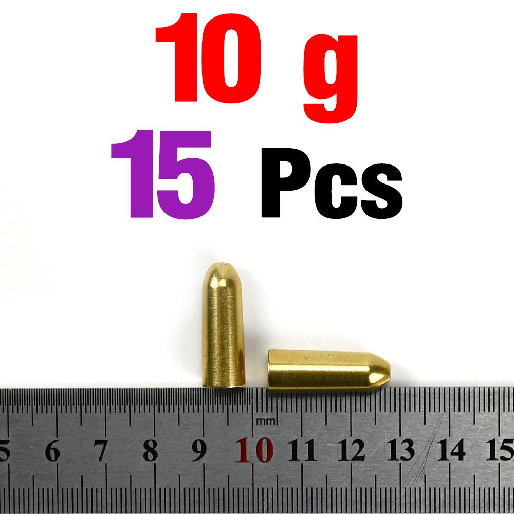 MNFT 15Pcs Brass Bullet Sinkers 1.8-10g Weights Texas Rig Carolina Rig Fishing Tackle Accessories for Bass Fishing