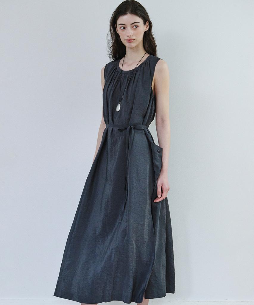 Marop 7106 Sleeveless Long Dress (Dark Gray)
