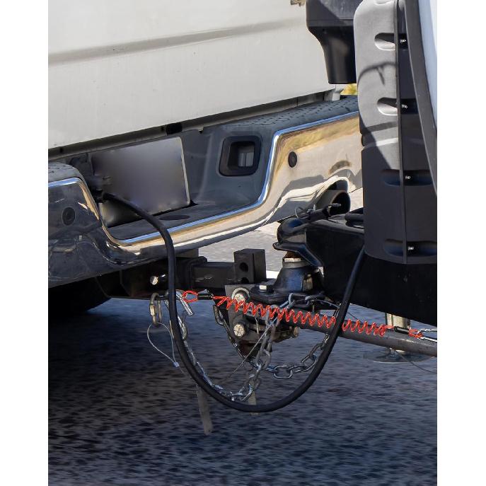 6FT Trailer Brake Away Cable, Trailer Breakaway Safety Cable Spring Towing Coiled Wire For RV Trailer Emergency Camper Breakaway Switch