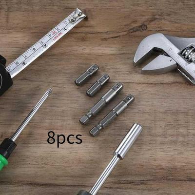 8Pcs Hex To Square Bit Adapters Impact Extension Replacement Sturdy Converters for