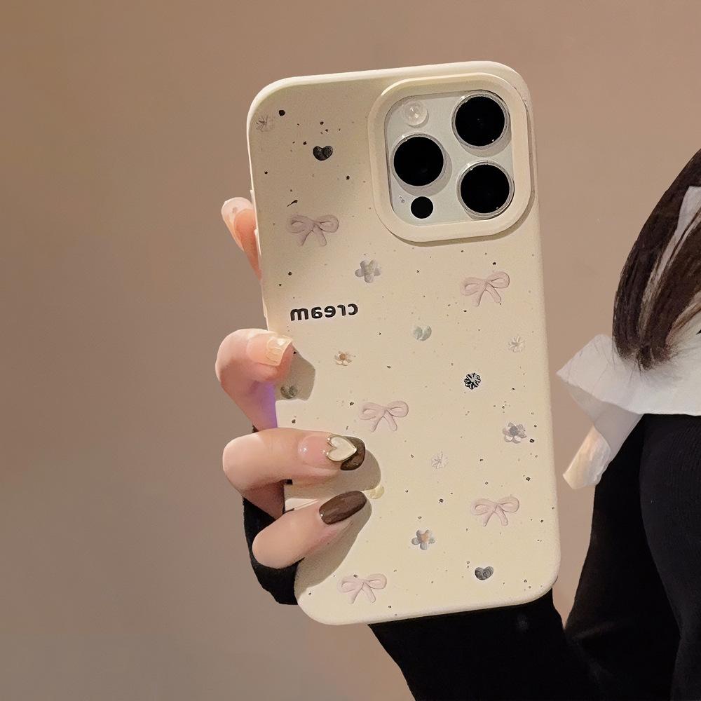 

Gentle Niche Bow Iphone14 IPhone 13 Silicone 12 Suitable for 16promax Anti-fall 15 Soft Apple xs