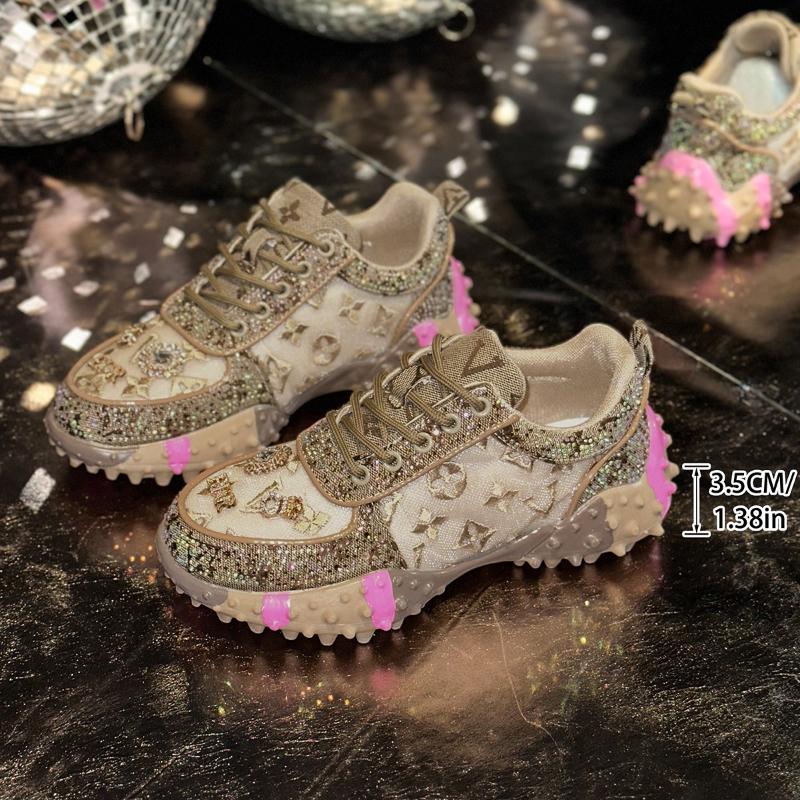 Women'S Casual Sneakers Fashion Luxury Rhinestone Ladies Shoes  New Outdoor Platform Female Sports Shoes  Mujer