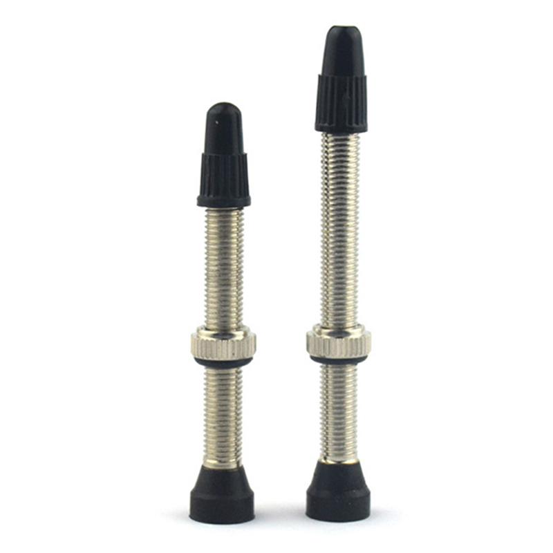 2Pcs 40/60Mm Brass  Alloy Stem Bicycle F/V Presta Tubeless Tire Valve Road Bike
