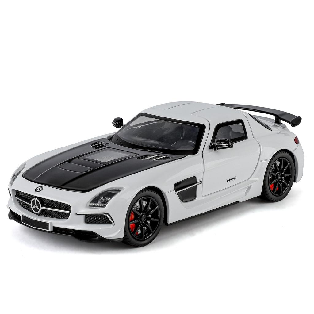 1/24 Benz SLS AMG Transparent Engine Hood Alloy Car Diecasts & Toy Vehicles Car Model Miniature Scale Model Car for Children