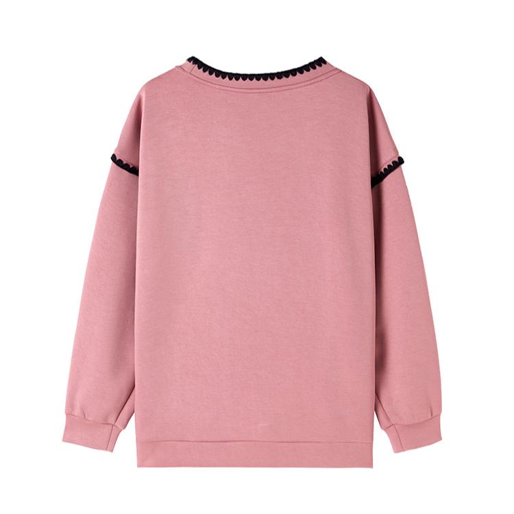 DIMANAF 2025 New Plus Size Spring Women Hoodies Pink Full Sleeve Purple. Pockets Loose Casual Solid Design Basic Tops T-Shirt New Pullover