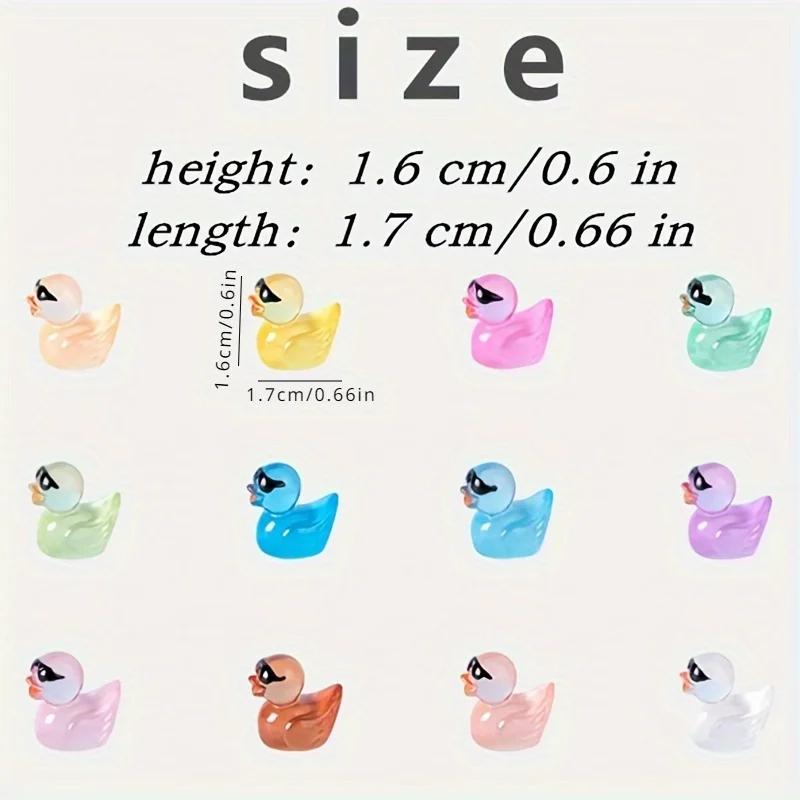 50/100Pcs, Luminous Mini Resin Duck With Sunglasses, Mini Resin Duck Bulk Duck Set, For Outdoor Potted Micro Decor Holiday Decor
