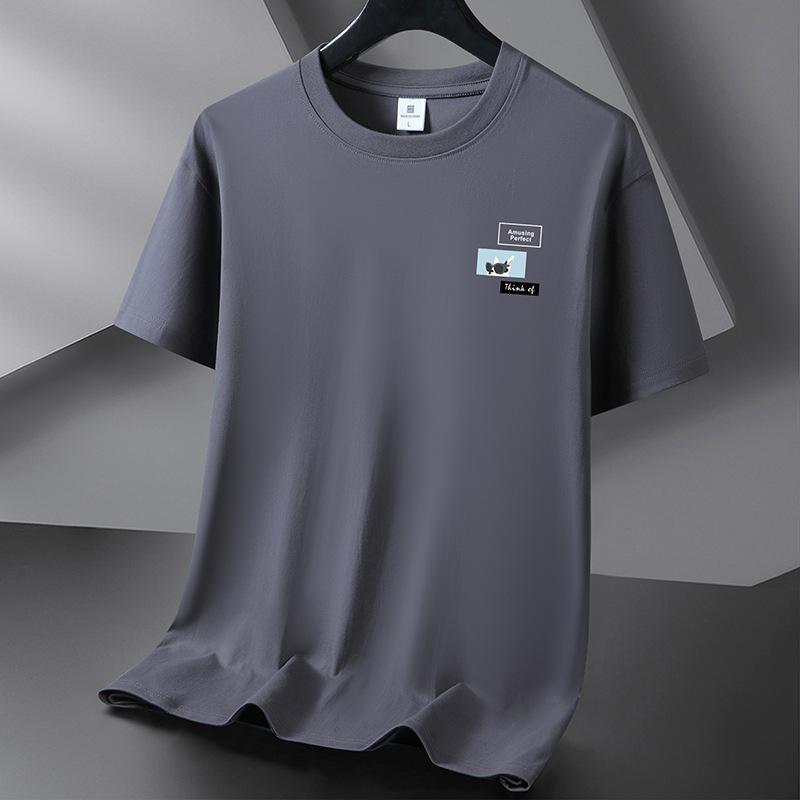 Teenager Boys Summer Loose Short Sleeve O Neck Printed Pullover Brathable Cotton T-shirt