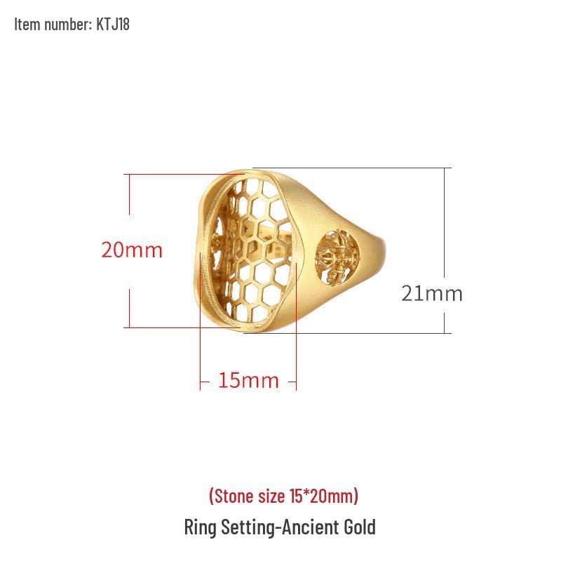 

925 Sterling Silver Ring Setting for Men & Women, Fits 13x18 and 15x20 Stones in Turquoise, Southern Red Agate, Amber