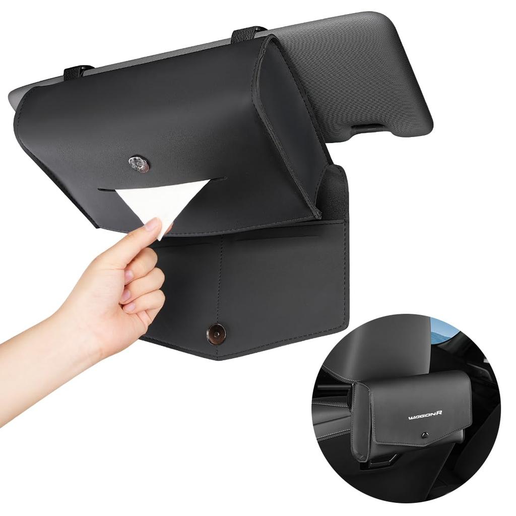 Wagon R Compatible Tissue Car Tissue Box 7cm Car Tissue Sun Visor Headrest PU Magnetic Easy for Wagon Custom Smile Case, Compatible, Thick, Cover,