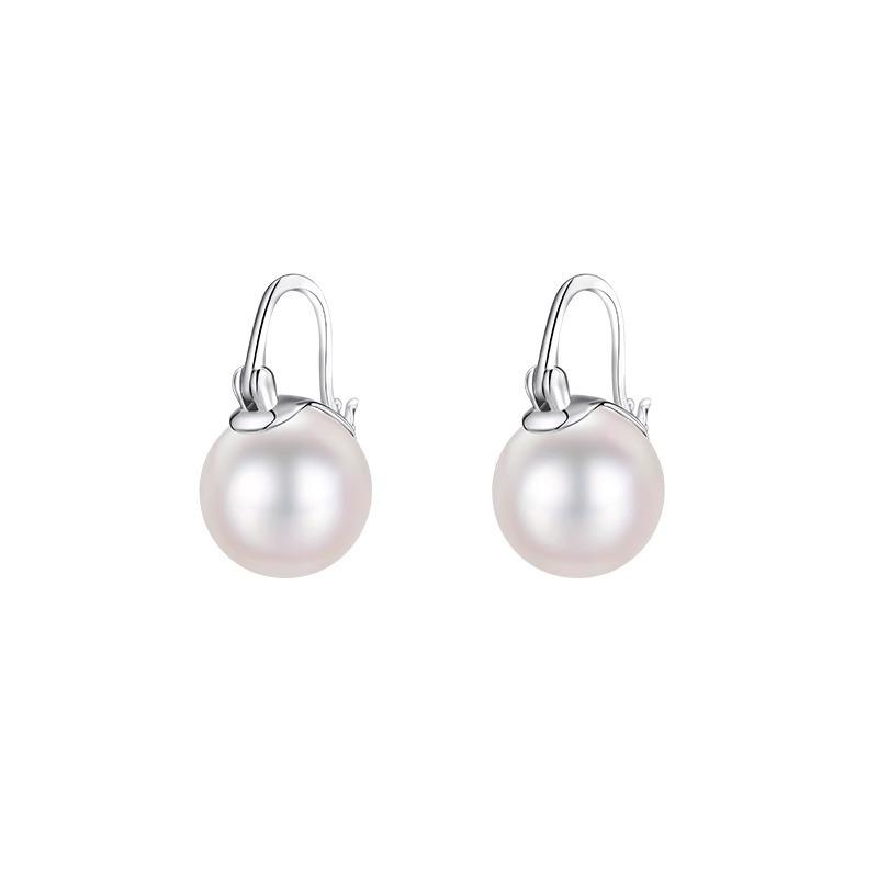 Elegant Hong Kong Style Large Pearl Ear Cuffs - Minimalist Retro Design