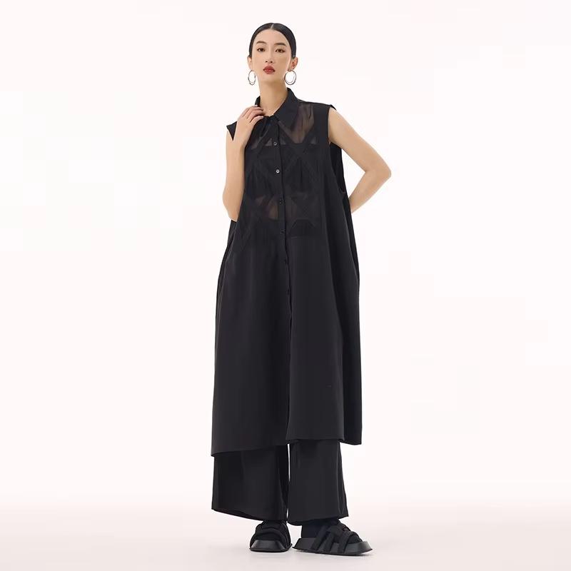 XITAO винтажное лоскутное свободное платье GMM1303 One Size чёрный