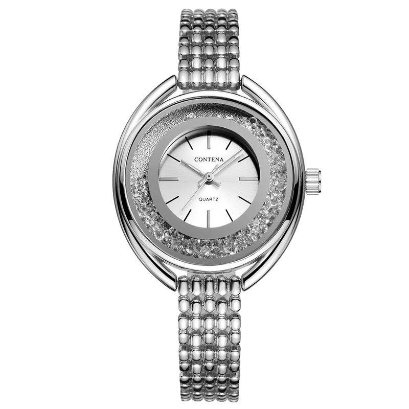 Top Crystal Watches Women Stainless Steel Ladies Quartz Watches Elegant Women Bracelet Clock Reloj
