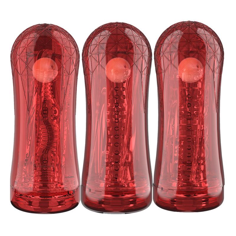 Fleshlight Red Pill Cristal Clar cu 3 Canale și Ejaculare Explozivă pentru Plăcere Masculină de Lungă Durată.